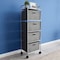 Hastings Home 4 Drawer Rolling Storage Cart on Wheels, Portable Metal Organizer with Fabric Bins for Home, Office 569516AHZ - alternate 1